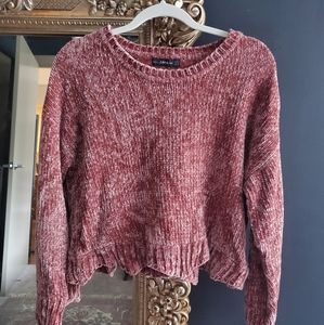 Zara Pink Knit Chenille Sweater S